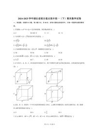 2024-2025学年湖北省部分重点高中高一（下）期末数学试卷（含解析）