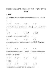 湖南省长沙市长沙大学附属中学2024_2025学年高一下册6月月考数学检测试卷[有解析]
