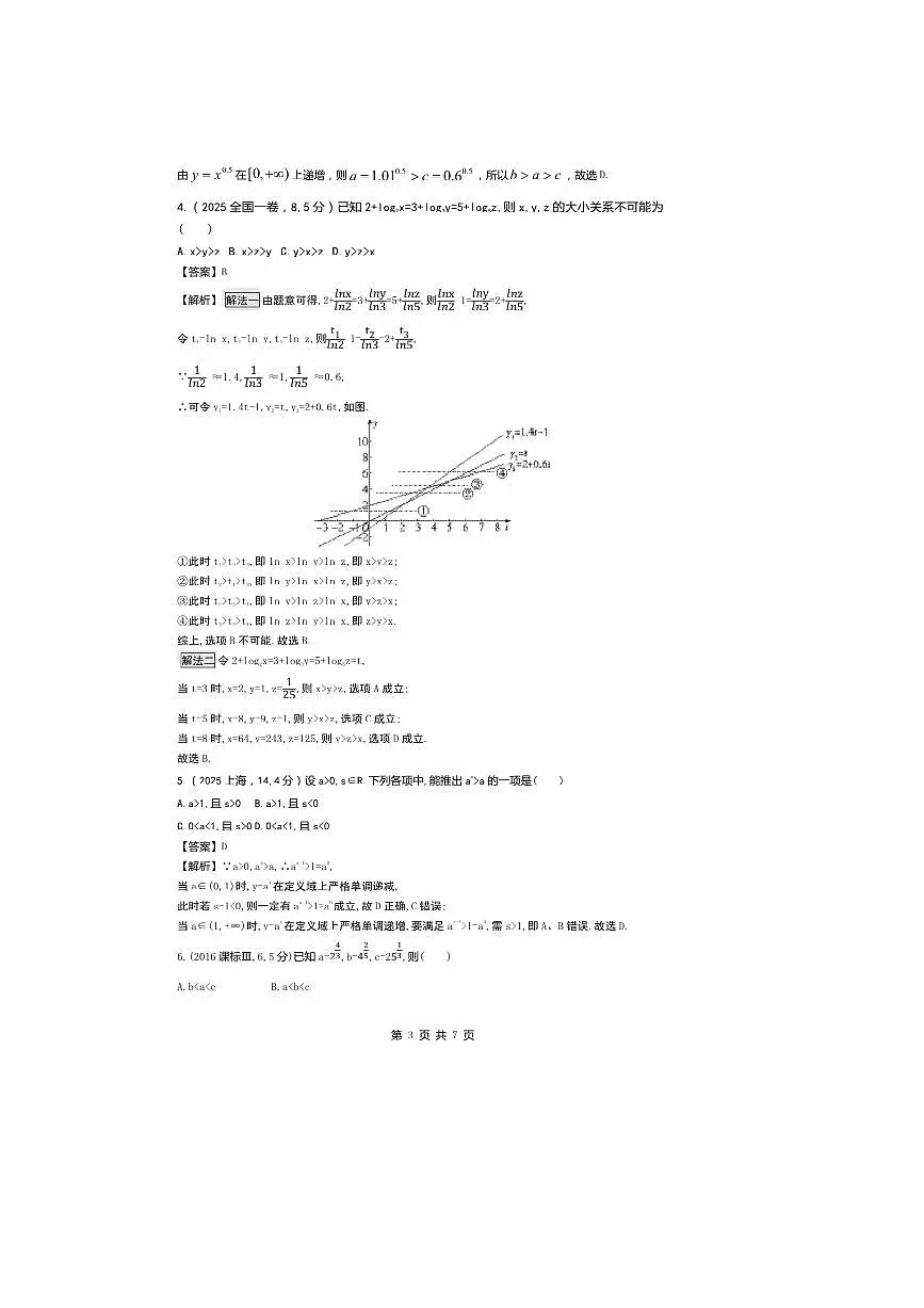 2026版十年高考数学真题分类汇编 2.2基本初等函数试卷(解析版)第3页