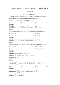 天津市滨海新区2024-2025学年高二上学期期末考试数学试题（解析版）