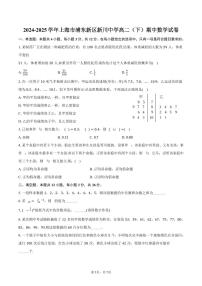 2024-2025学年上海市浦东新区新川中学高二（下）期中数学试卷（含答案）