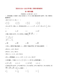 福建省龙岩市2024_2025学年高一数学下学期4月期中联考试题