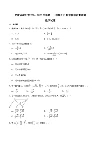 安徽省滁州市2024-2025学年高一下学期期末考试数学试卷（Word版附解析）