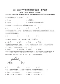 福建省福州市台江区九校2024-2025学年高一下学期期末联考数学试卷（Word版附解析）