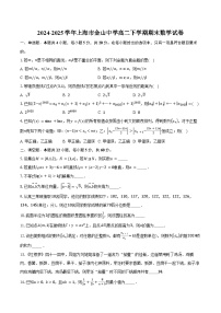 2024-2025学年上海市金山中学高二下学期期末数学试卷（含解析）
