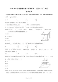 2024-2025学年新疆乌鲁木齐市兵团二中高一(下)期中数学试卷(含答案)