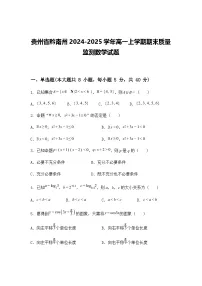 贵州省黔南州2024-2025学年高一上学期期末质量监测数学试题（含答案解析）