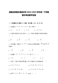 湖南省邵阳市海谊中学2024-2025学年高一下学期期中考试数学试题(含答案解析)