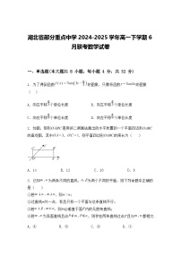 湖北省部分重点中学2024-2025学年高一下学期6月联考数学试卷（含答案解析）