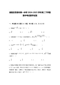 湖南省常德市第一中学2024-2025学年高二下学期期中考试数学试题（含答案解析）