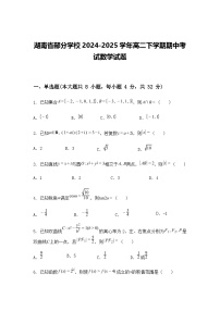 湖南省部分学校2024-2025学年高二下学期期中考试数学试题（含答案解析）