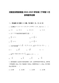 河南省安鹤新联盟2024-2025学年高二下学期5月联考数学试卷（含答案解析）