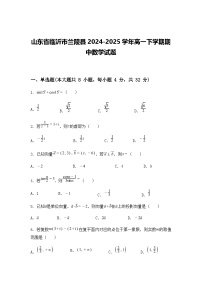山东省临沂市兰陵县2024-2025学年高一下学期期中数学试题（含答案解析）