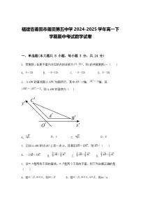 福建省莆田市莆田第五中学2024-2025学年高一下学期期中考试数学试卷（含答案解析）
