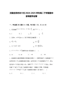 河南省郑州市十校2024-2025学年高二下学期期中联考数学试卷（含答案解析）
