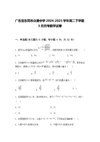 广东省东莞市众美中学2024-2025学年高二下学期3月月考数学试卷（含答案解析）
