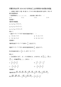 内蒙古包头市2024-2025学年高二上学期期末考试数学试题(解析版)