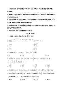 2024_2025学年安徽省阜阳市高三上学期12月月考数学试卷