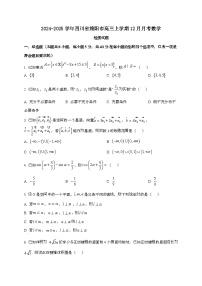 2024_2025学年四川省绵阳市高三上学期12月月考数学试卷