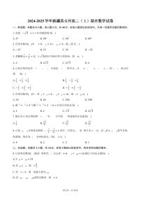 2024-2025学年新疆昌吉州高二（上）期末数学试卷（含解析）