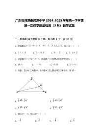 广东省河源市河源中学2024-2025学年高一下学期第一次教学质量检测数学试题（含答案解析）