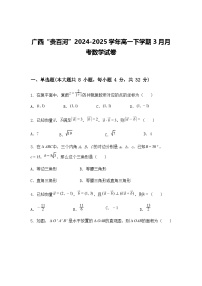 广西“贵百河”2024-2025学年高一下学期3月月考数学试卷（含答案解析）