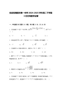 安徽省铜陵市第一中学2024-2025学年高二下学期3月月考数学试卷（含答案解析）