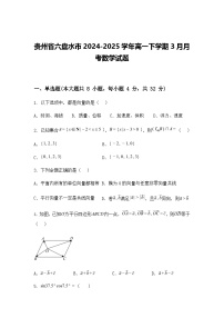 贵州省六盘水市2024-2025学年高一下学期3月月考数学试题（含答案解析）