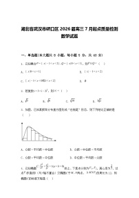湖北省武汉市硚口区2026届高三7月起点质量检测数学试题(含答案解析)