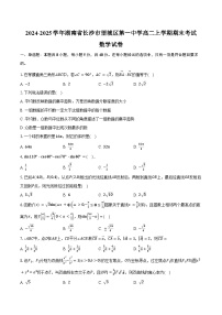 2024-2025学年湖南省长沙市望城区第一中学高二上学期期末考试数学试卷（含答案）