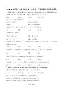 2024-2025学年广东省阳江市第三中学高二下学期期中考试数学试卷(含答案)