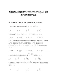 海南省海口市海南中学2024-2025学年高三下学期第六次月考数学试题