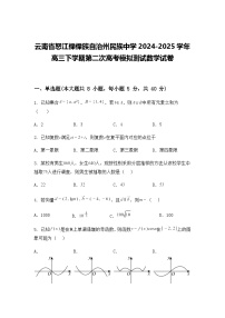 云南省怒江傈僳族自治州民族中学2024-2025学年高三下学期第二次高考模拟测试数学试卷