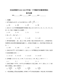 河南省鹤壁市2024-2025学年高一下学期期末考试数学试卷（Word版附解析）