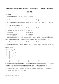 黑龙江省牡丹江市名校协作体2024-2025学年高一下学期7月期末考试数学试题（Word版附解析）