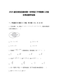 2025届甘肃省白银市第一中学高三下学期第二次模拟考试数学试题（含答案解析）