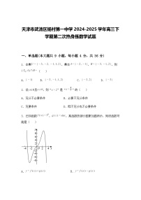 天津市武清区杨村第一中学2024-2025学年高三下学期第二次热身练数学试题（含答案解析）