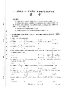 河南省南阳市2024-2025学年高二上学期期中适应性考试数学试题