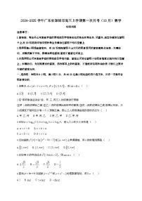 2024~2025学年广东省深圳市高三上册第一次月考(10月)数学试卷