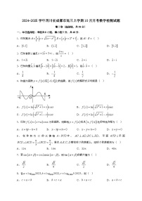 2024~2025学年四川省成都市高三上册10月月考数学试卷[有解析]