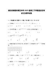 湖北省襄阳市第五中学2025届高三下学期适应性模拟考试(五)数学试题（含答案解析）