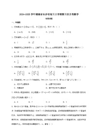 2024~2025学年湖南省长沙市高三上学期第三次月考数学试卷【有解析】