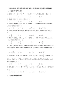 2024~2025学年江苏省苏州市高三上学期12月月考数学试卷【有解析】