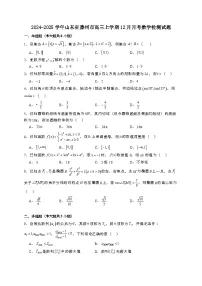 2024~2025学年山东省滕州市高三上学期12月月考数学试卷【有解析】