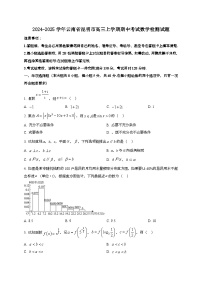2024~2025学年云南省昆明市高三上学期期中考试数学试卷