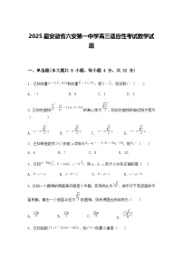 2025届安徽省六安第一中学高三下适应性考试数学模拟试题（含答案解析）