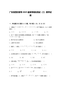 广东省四校联考2025届高三下高考模拟测试（三）数学试题（含答案解析）