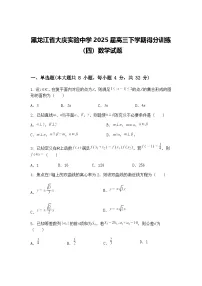 黑龙江省大庆实验中学2025届高三下学期得分训练(四)数学试题(含答案解析)