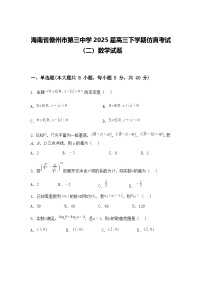 海南省儋州市第三中学2025届高三下学期仿真考试（二）数学试题（含答案解析）