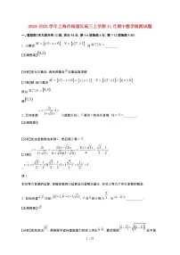 2024_2025学年上海市杨浦区高三上册11月期中数学试卷【带解析】